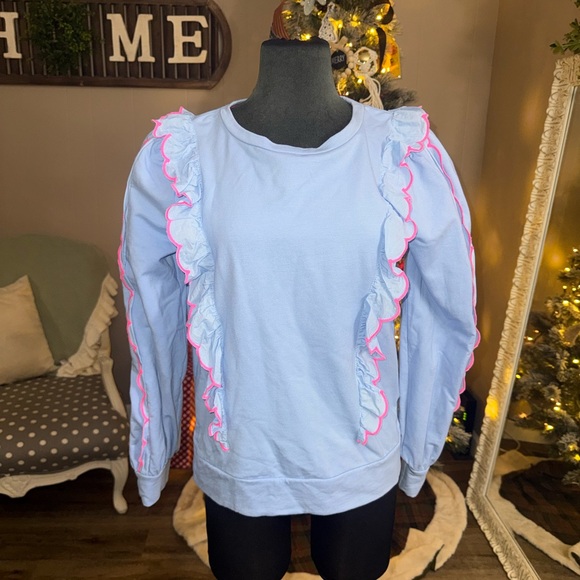 Lilly Pulitzer • Suzy Scalloped Ruffle Sweatshirt - Picture 5 of 13